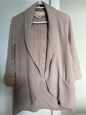 Wilfred Blush-Taupe Draped Open-Front Blazer